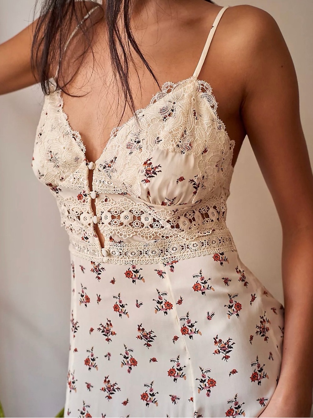 Free People Intimately FP Out & About Floral Lace Maxi Slip Dress NWT Medium - Picture 1 of 12